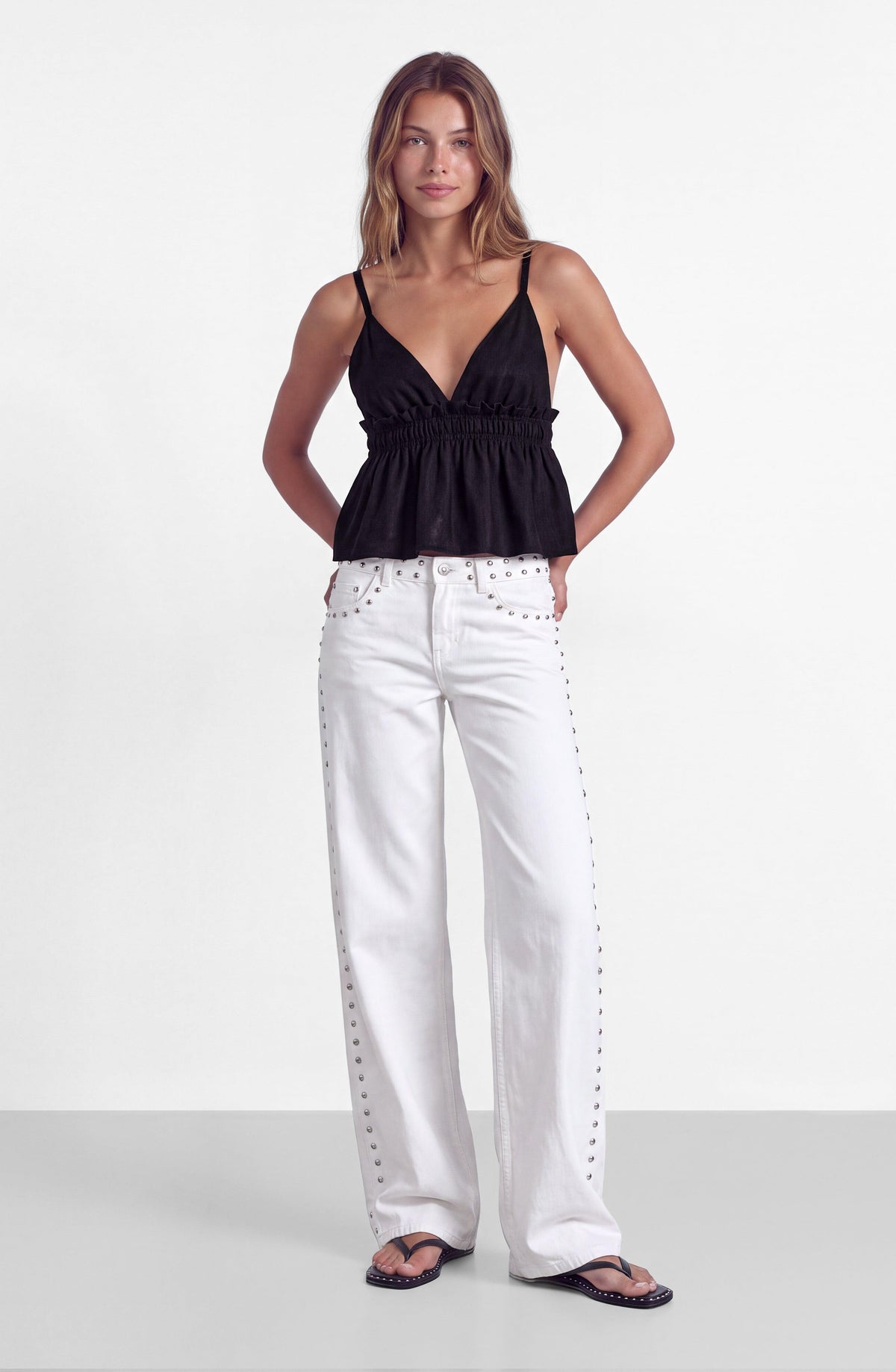 Pantalón Multi Tachas White