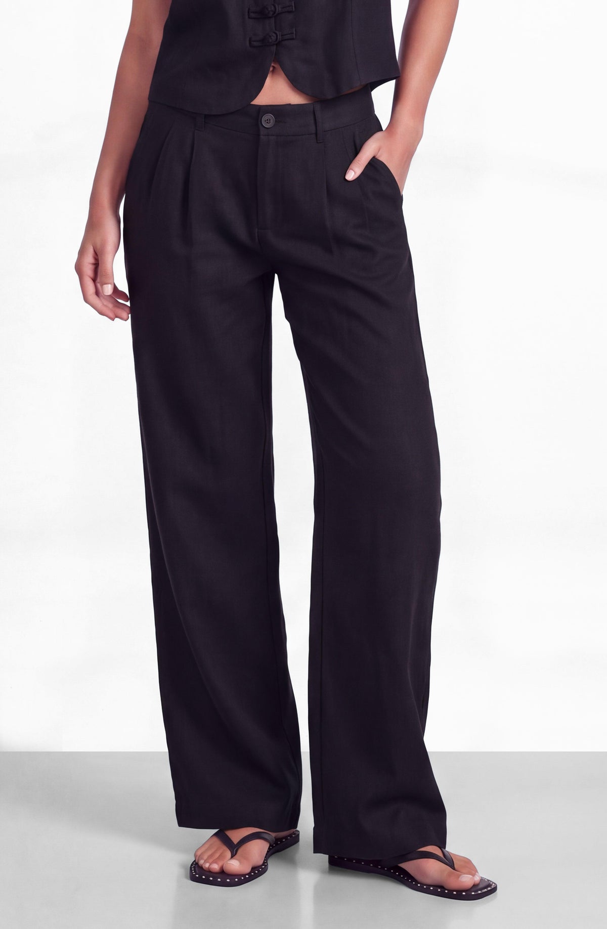 Pantalón Sastrero Lino Black