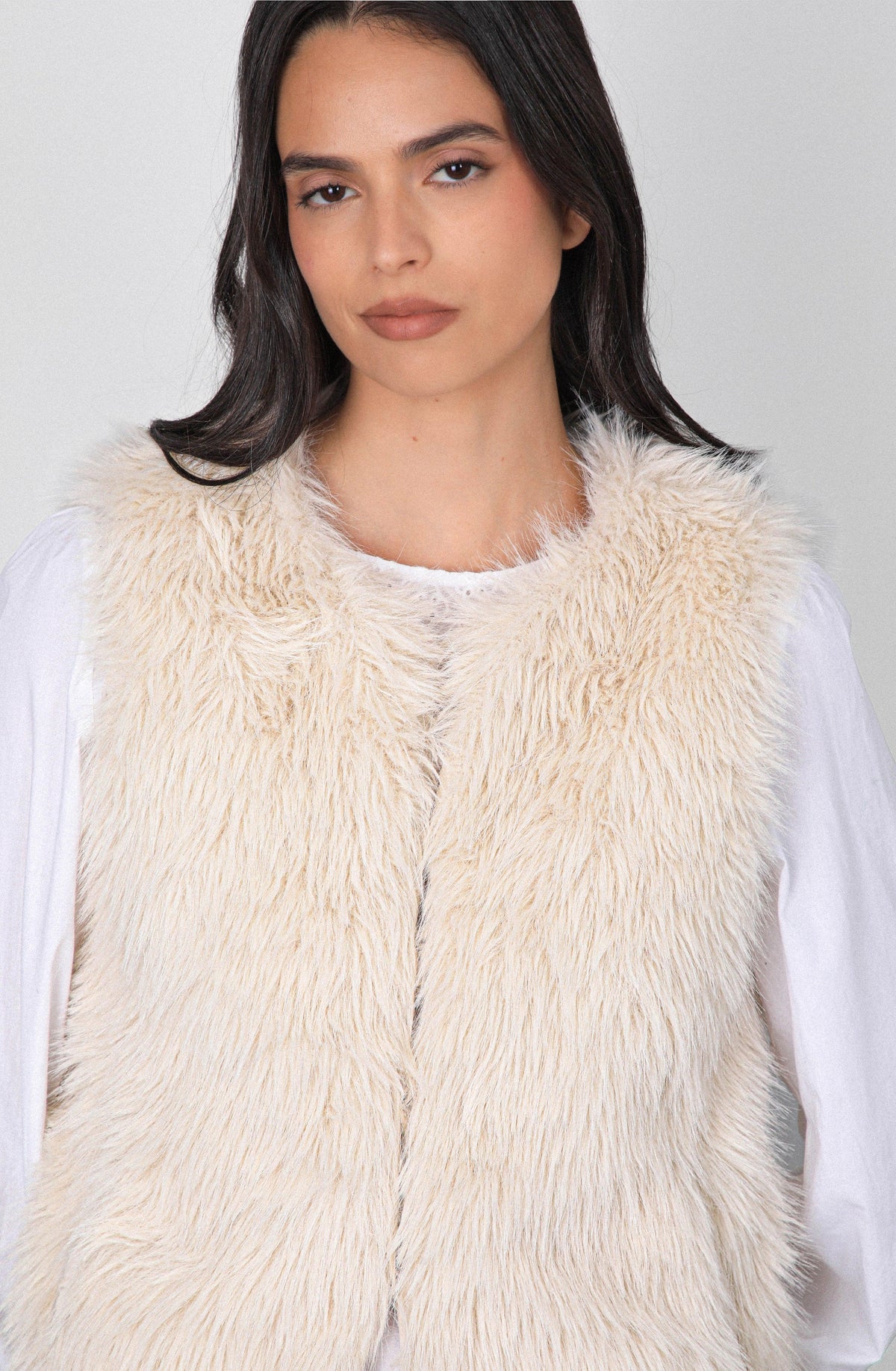 Chaqueta Sin Mangas Pelo White