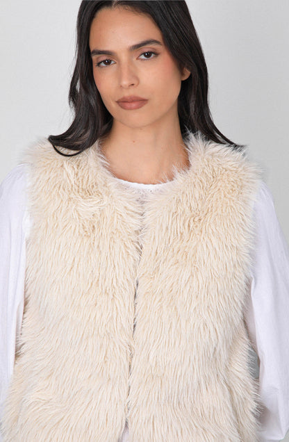 Chaqueta Sin Mangas Pelo White