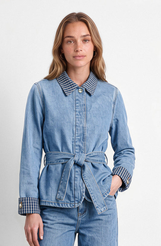 Chaqueta Detalle Print Blue