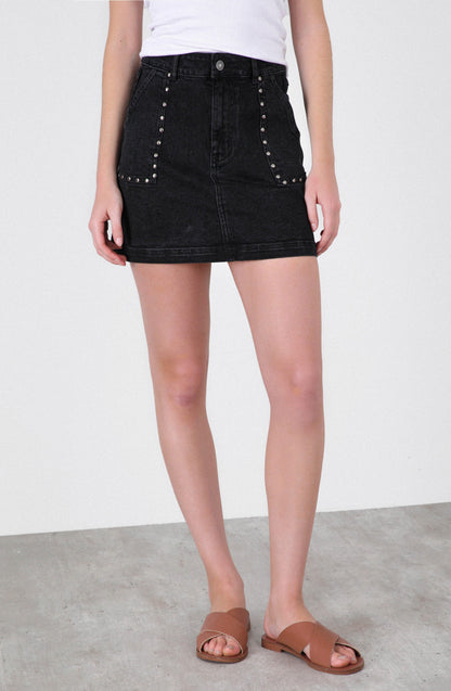 Falda Tachas Black