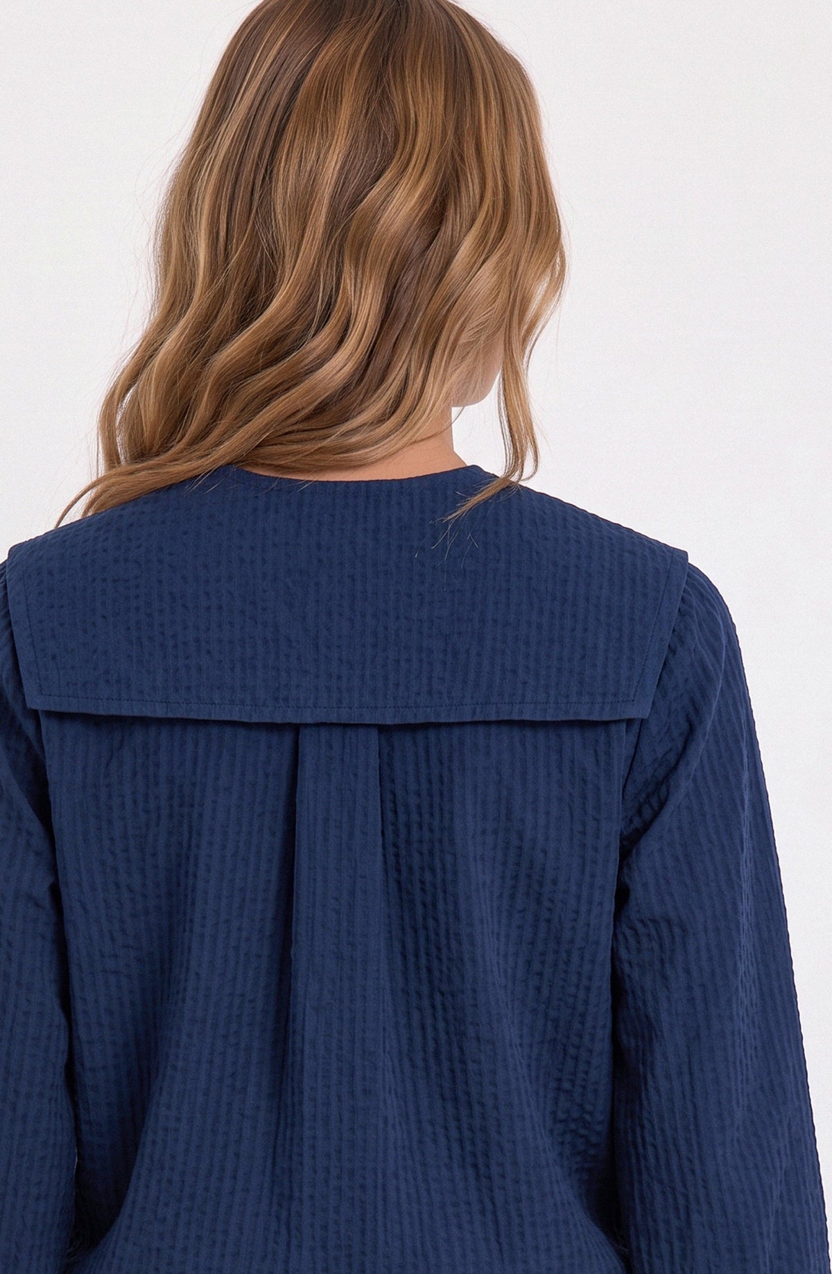 Blusa Cuello Bobo Vichy Blue