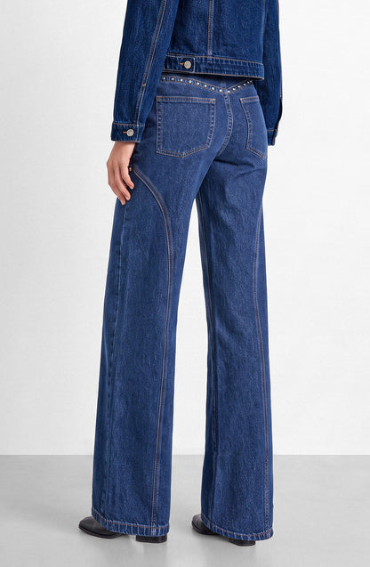 Pantalón Cortes Tachas Blue