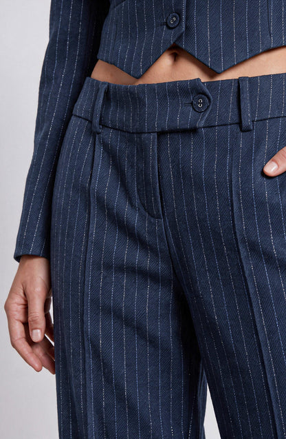 Pantalón Sastrero Raya Lurex Blue