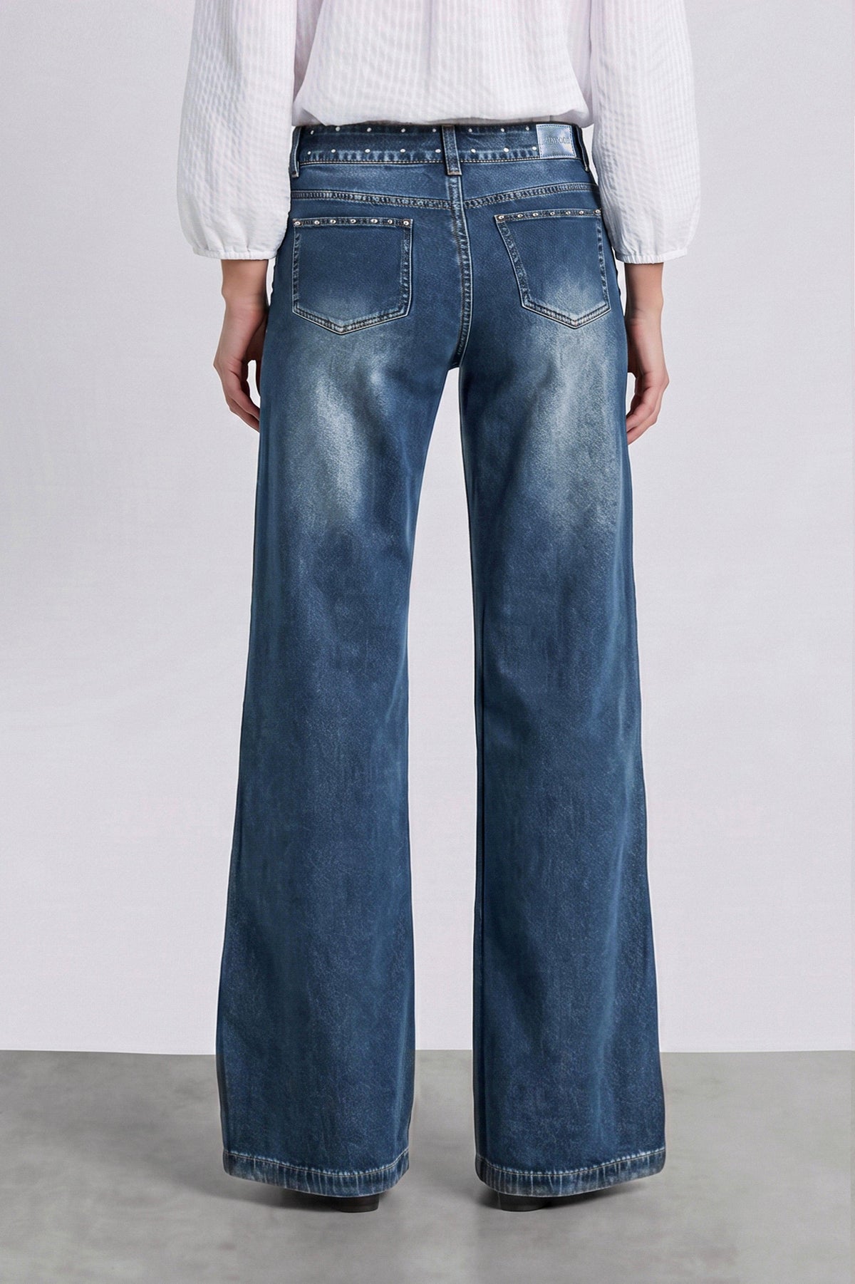 Pantalón Pretina Tachas Light Blue