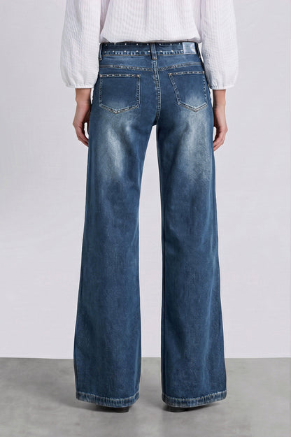 Pantalón Pretina Tachas Light Blue