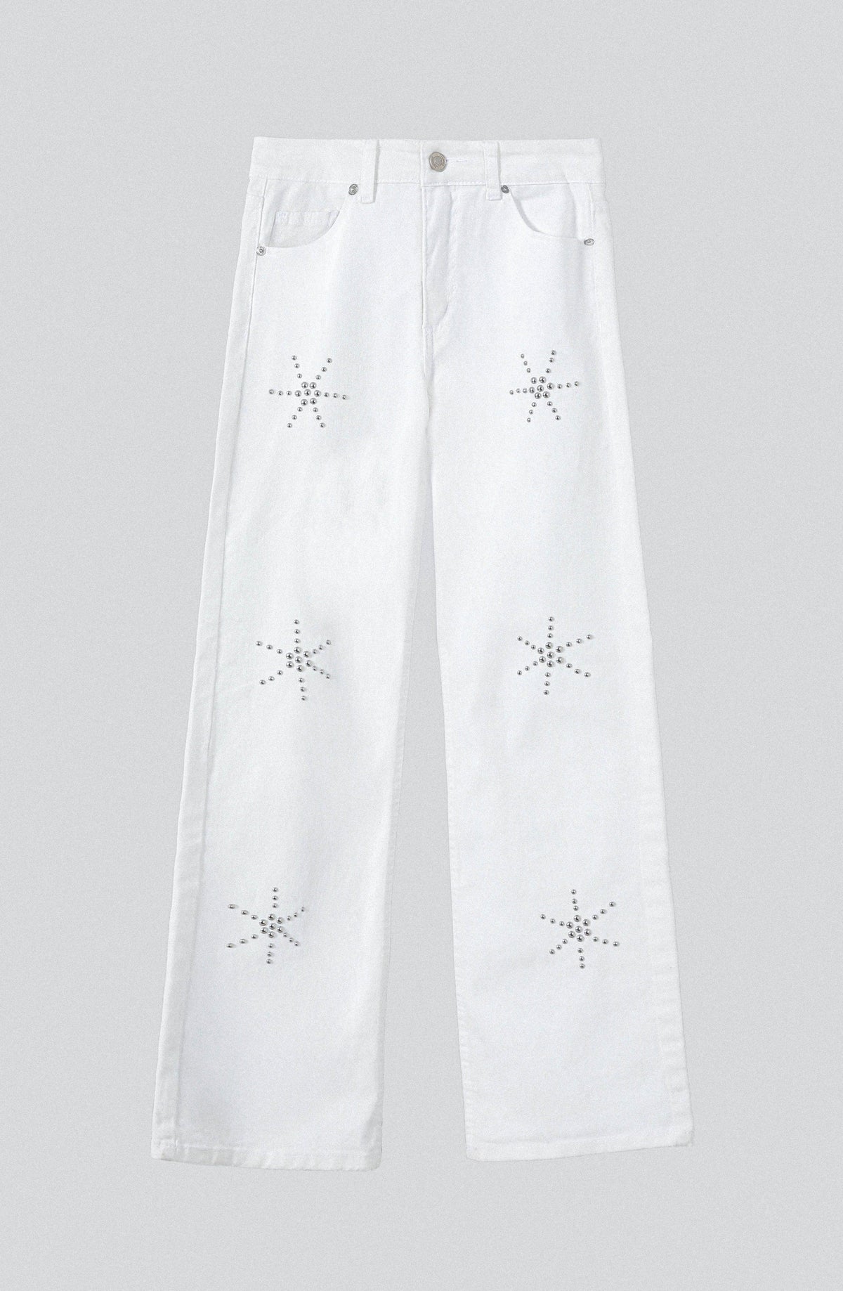 Pantalón Dibujo Flores White