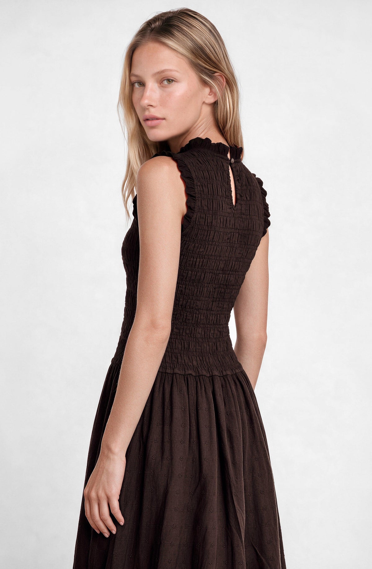 Vestido Panal Sin Manga Brown