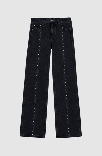 Pantalón Cortes Tachas Estrellas Grey