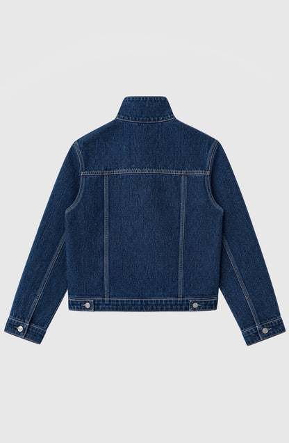 Chaqueta Denim Cuello Funnel Blue