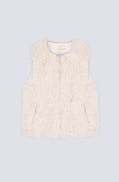 Chaqueta Sin Mangas Pelo White