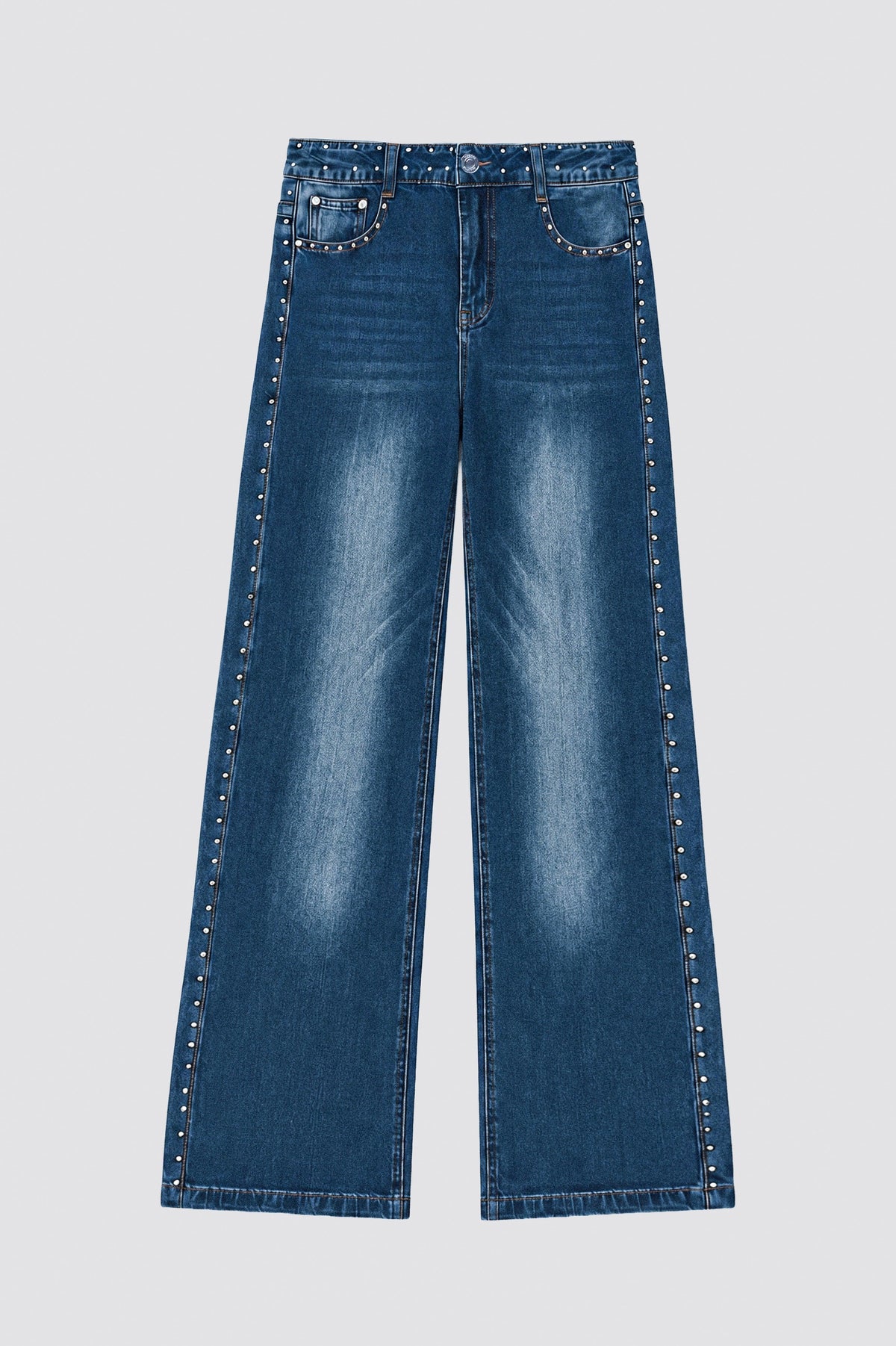 Pantalón Pretina Tachas Light Blue