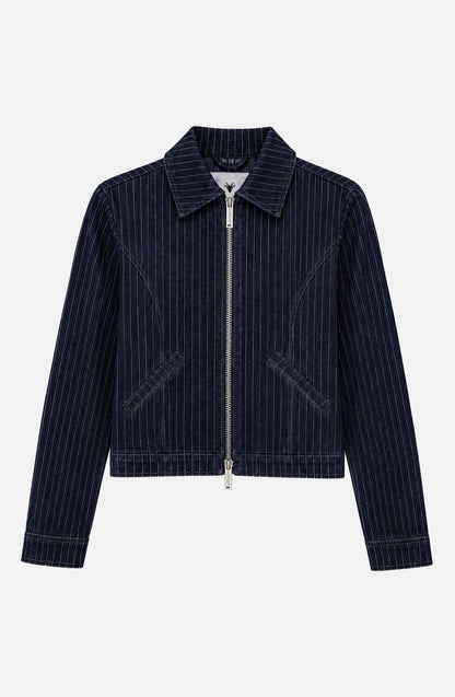 Chaqueta Denim Rayas Indigo
