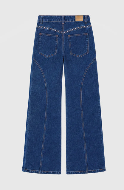 Pantalón Cortes Tachas Blue