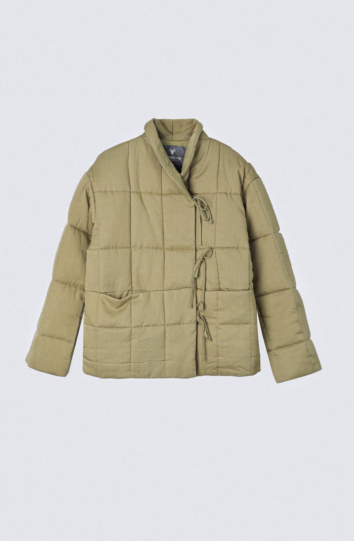 Chaqueta Acolchada Cintas Pistacho